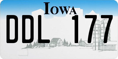 IA license plate DDL177