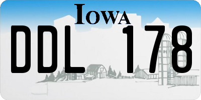 IA license plate DDL178