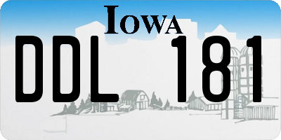 IA license plate DDL181