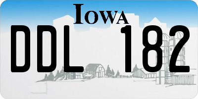 IA license plate DDL182