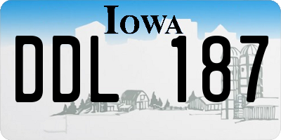 IA license plate DDL187