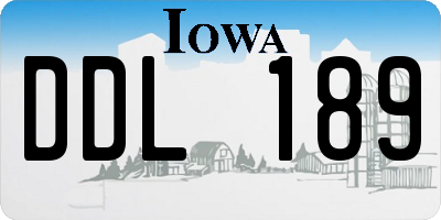 IA license plate DDL189
