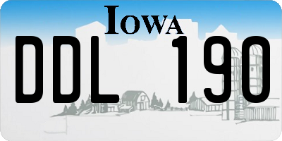 IA license plate DDL190