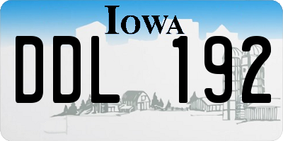 IA license plate DDL192