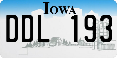 IA license plate DDL193
