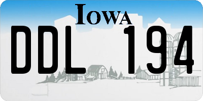 IA license plate DDL194