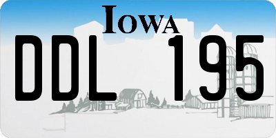 IA license plate DDL195