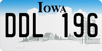 IA license plate DDL196