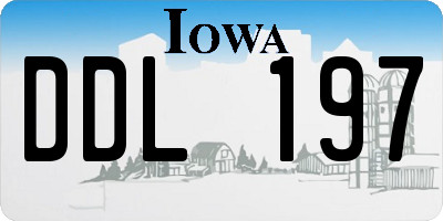 IA license plate DDL197
