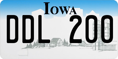 IA license plate DDL200