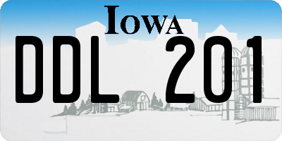 IA license plate DDL201