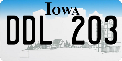 IA license plate DDL203