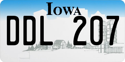 IA license plate DDL207