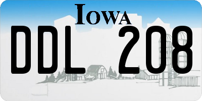 IA license plate DDL208