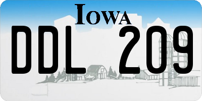 IA license plate DDL209