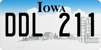 IA license plate DDL211
