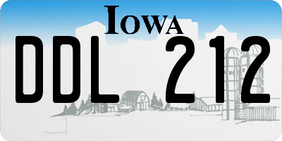 IA license plate DDL212