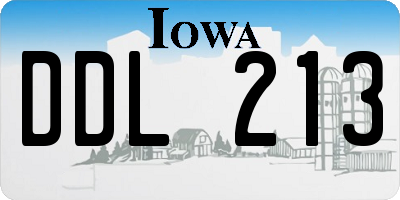 IA license plate DDL213