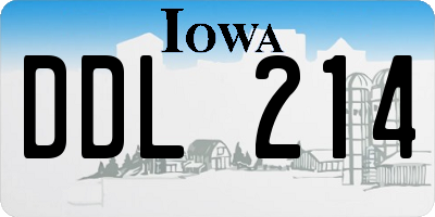 IA license plate DDL214