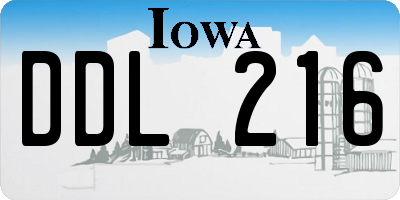 IA license plate DDL216