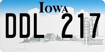 IA license plate DDL217