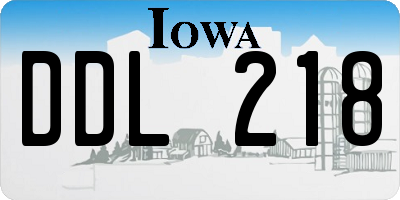 IA license plate DDL218