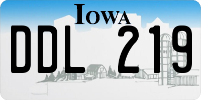 IA license plate DDL219