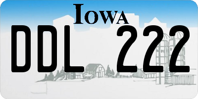 IA license plate DDL222