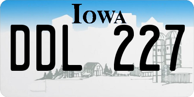 IA license plate DDL227