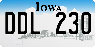 IA license plate DDL230