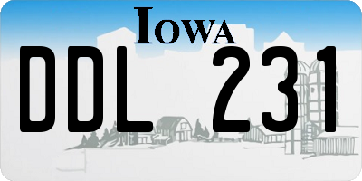 IA license plate DDL231