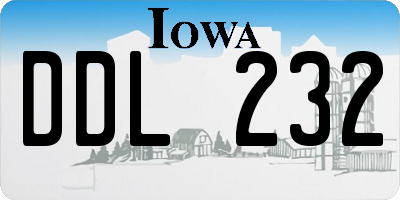 IA license plate DDL232