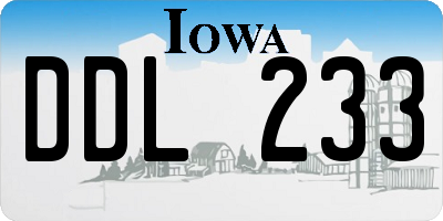 IA license plate DDL233