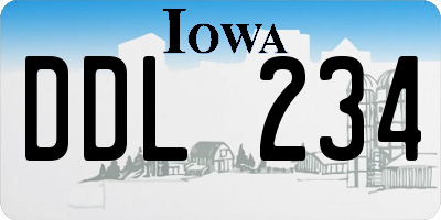 IA license plate DDL234