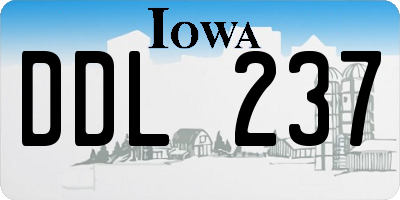 IA license plate DDL237
