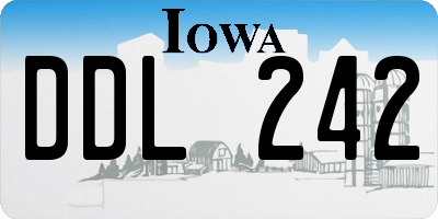 IA license plate DDL242