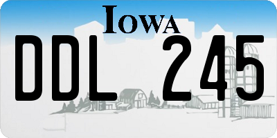 IA license plate DDL245
