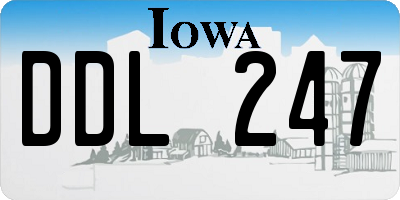 IA license plate DDL247