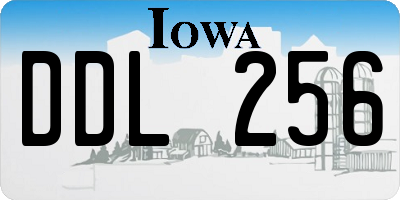 IA license plate DDL256