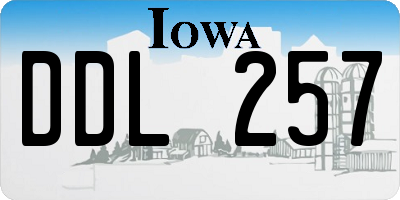 IA license plate DDL257