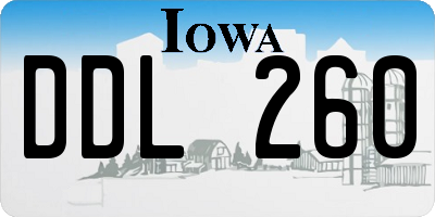 IA license plate DDL260