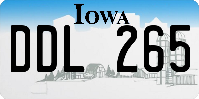 IA license plate DDL265