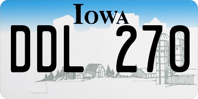IA license plate DDL270