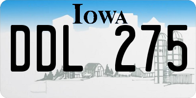 IA license plate DDL275