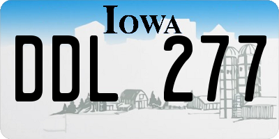 IA license plate DDL277
