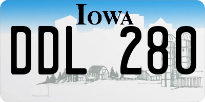 IA license plate DDL280