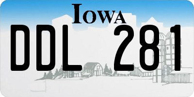 IA license plate DDL281