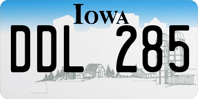 IA license plate DDL285