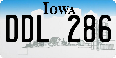 IA license plate DDL286