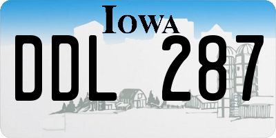 IA license plate DDL287